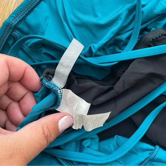 La Blanca One Shoulder Teal One Piece Swimsuit - Picture 3 of 3